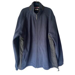 IZOD Perform-X Micro Tech Fleece Jacket Mens XXL Navy Blue Full Zip Mock Neck